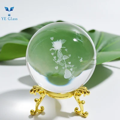 Customized 3D Laser Engraving Elk Crystal Ball for Souvenir