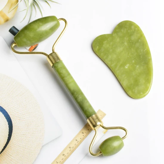 Anti Aging Therapy 100% Natural Jade Facial Roller Jade Roller Gua Sha Scraping Massage Tools